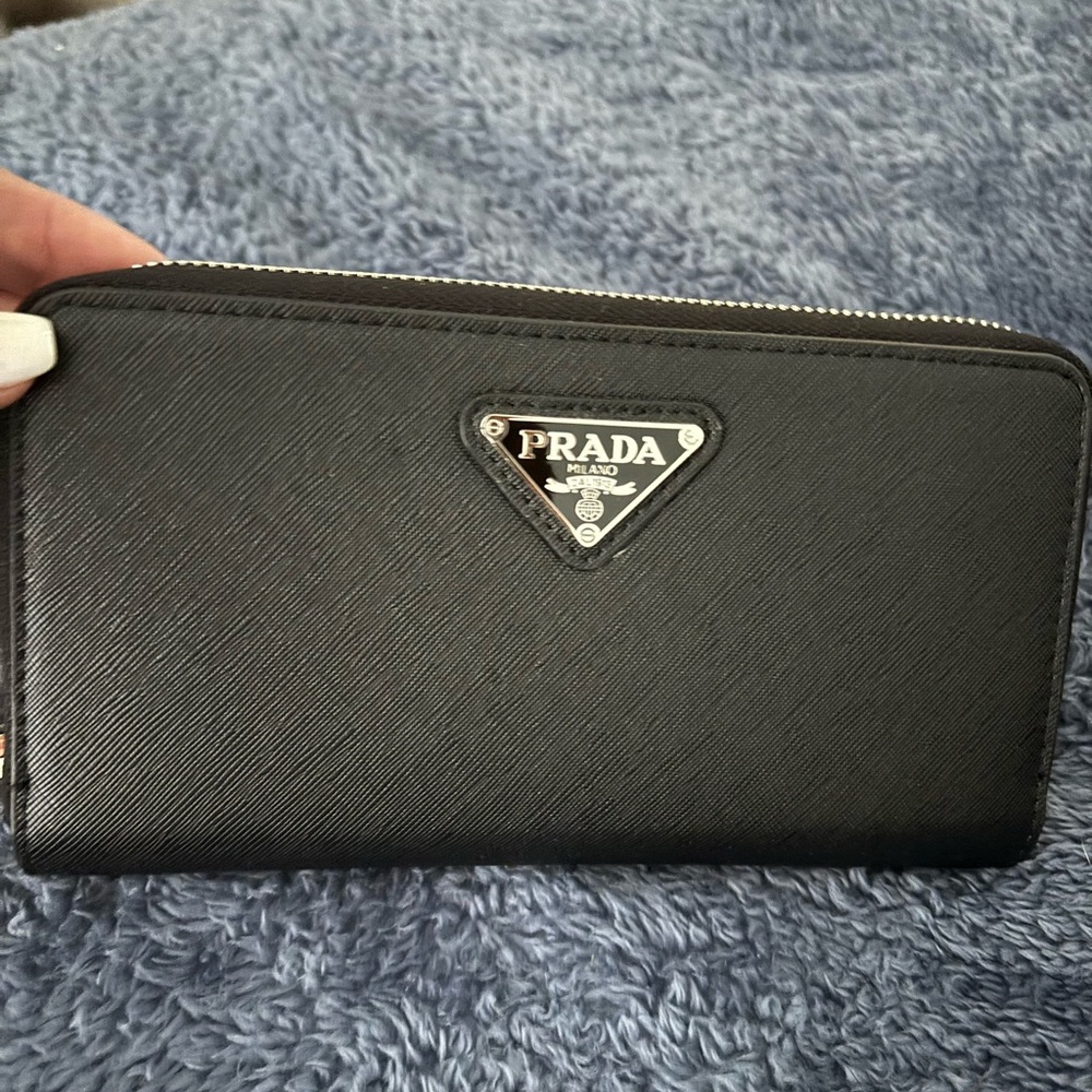 Prada Black Zip-Around Wallet